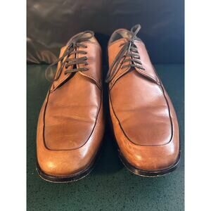Kenneth Cole New York Silver Tech Brown Square Toe Leather Dress Shoes 13 Mens